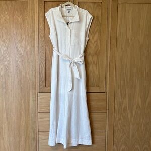 Country Road Organic Linen Short Sleeve Boiler Suit Antique White 16 NWT Classic